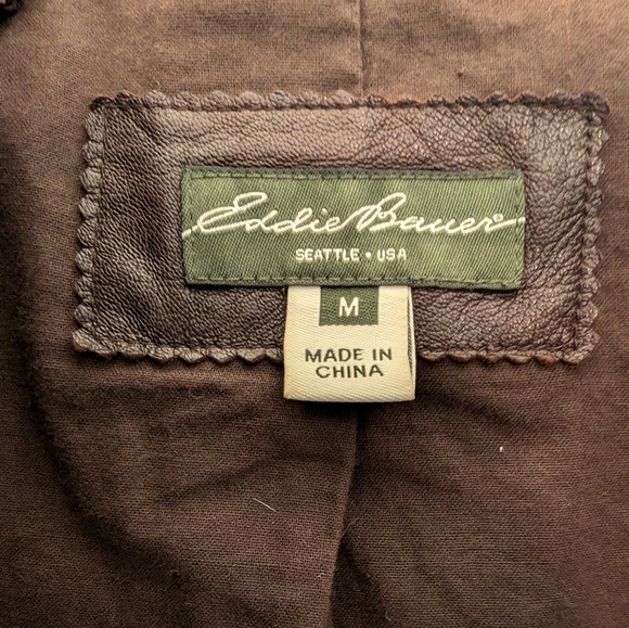 Eddie Bauer leather bomber jacket - Picture 4 of 14